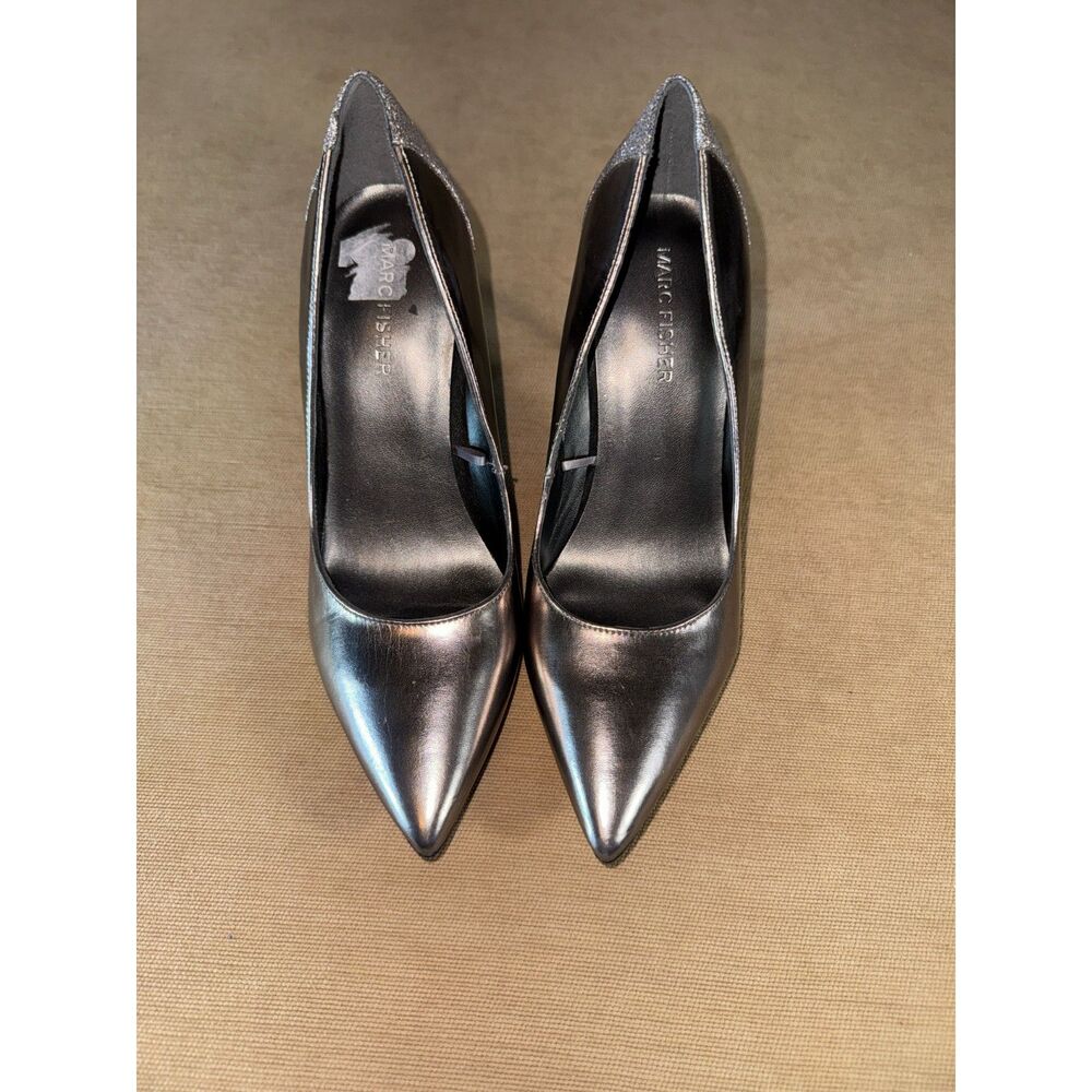 Silver with Sparkle Heel, Marc Fisher heels, Sz7M, Used Fair Condition